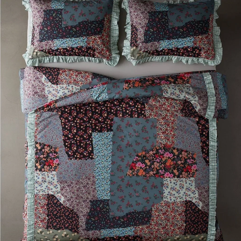 Floral Patchwork Ruffle Duvet Cover Only